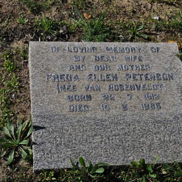 PETERSON Ri?n Francis Herman 1914-19?? &amp; Freda Ellen VAN ROSENVELDT 1912-1986