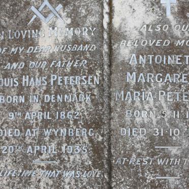 PETERSEN Louis Hans 1862-1935 &amp; Antionetta Margaretha Maria 1874-1954