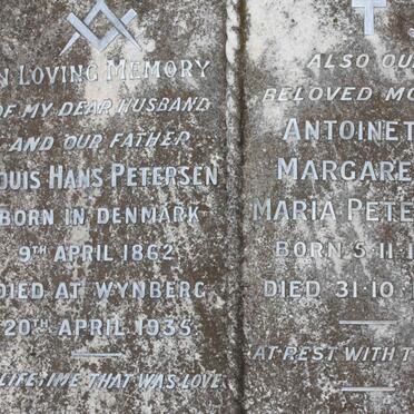 PETERSEN Louis Hans 1862-1935 &amp; Antionetta Margaretha Maria 1874-1954