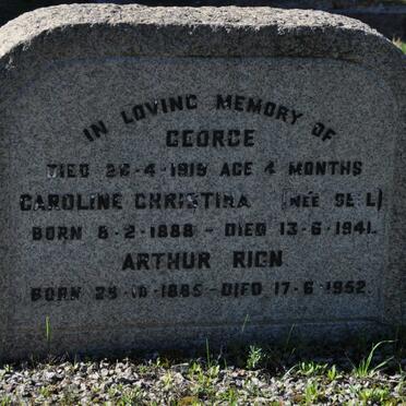 PETERSON Arthur Rign 1885-1952 &amp; Caroline Christina SELL 1888-1941 :: PETERSON George -1919