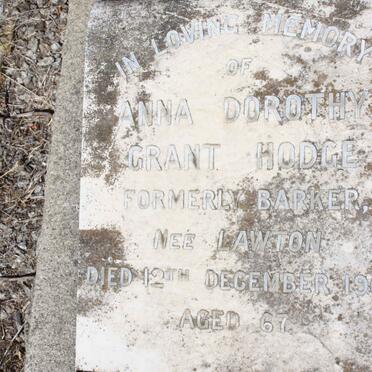 HODGE Anna Dorothy Grant nee LAWTON -1960