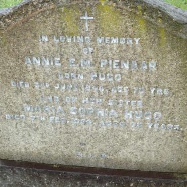 PIENAAR Annie E.M. nee HUGO -1948 :: HUGO Maria Sophia -1954