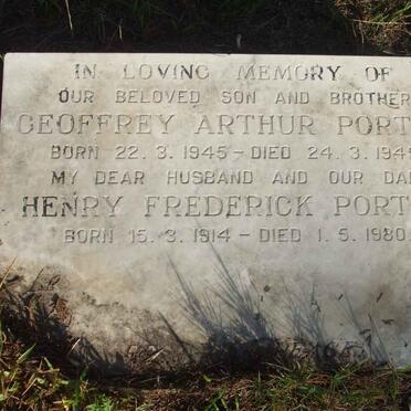 PORTER Geoffrey Arthur 1945-1945 :: PORTER Henry Frederick 1914-1980