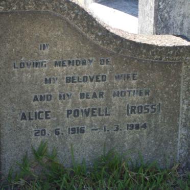 POWELL Alice nee ROSS 1916-1984