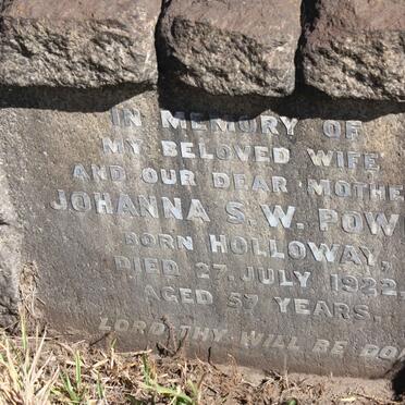 POWELL Johanna S.W. nee HOLLOWAY -1922