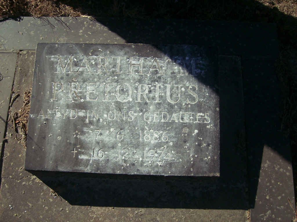 PRETORIUS Martha M.  1886-1974