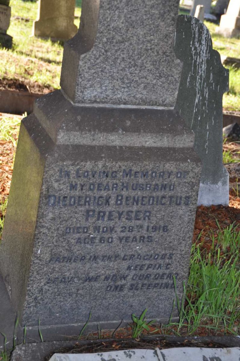 PREYSER Diederick Benedictus -1916 :: PREYSER Martha Wilhelmina -1943 :: PREYSER Louisa Margaret -1959