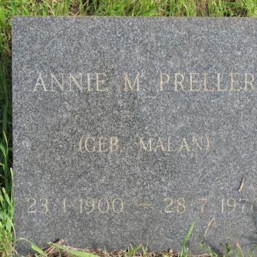 PRELLER Annie M. nee MALAN 1900-1976