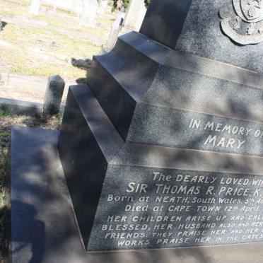 PRICE Thomas Rees K.G.M.C. 1848-1916 &amp; Mary 1841-1912 