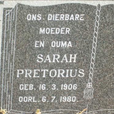 PRETORIUS Sarah 1906-1980