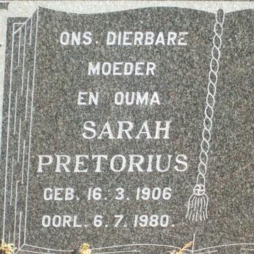 PRETORIUS Sarah 1906-1980