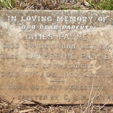 PAYNE James -1889 &amp; Catherine -1907