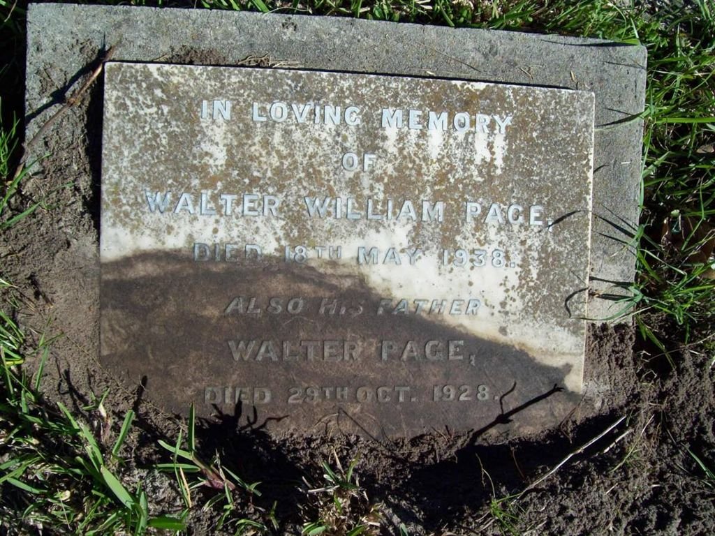 PAGE William -1928 :: PAGE Walter William -1938