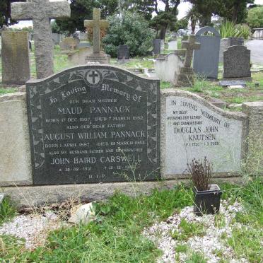 PANNACK August William 1887-1954 &amp; Maud 1907-1952 :: CARSWELL John Baird 1931-1998