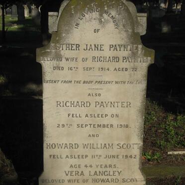 PAYNTER Richard -1918 &amp; Esther Jane -1914 :: SCOTT Howard William -1942 &amp; Vera Langley -1978
