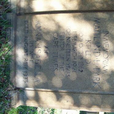 PARK Maitland H. 1862-1921 &amp; Anna Isabella -1933