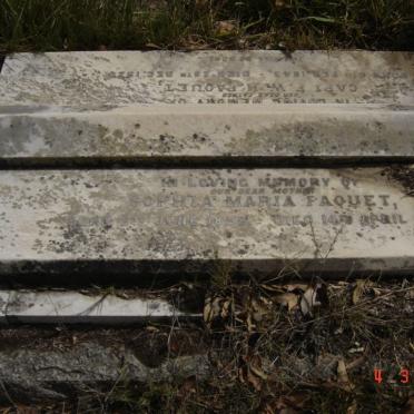 PAQUET F.W.H. 1843-1920 &amp; Sophia Maria 1858-1898