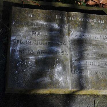 RALL Frederik Rynhard 1876-1953 &amp; Francina Maria Petronella KASSELMAN 1879-1962