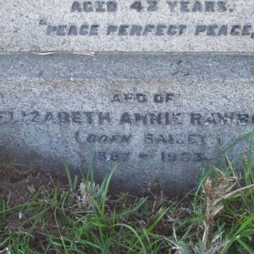 RAWBONE Harold Charles 1885-1968 &amp; Elizabeth Annie BAILEY 1887-1983