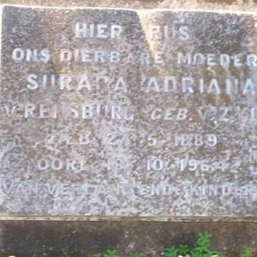 RENSBURG Surara Adriana, van nee VAN ZYL 1889-1964