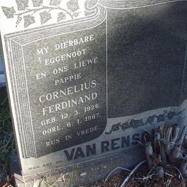 RENSBURG Cornelius Ferdinand, van 1926-1967