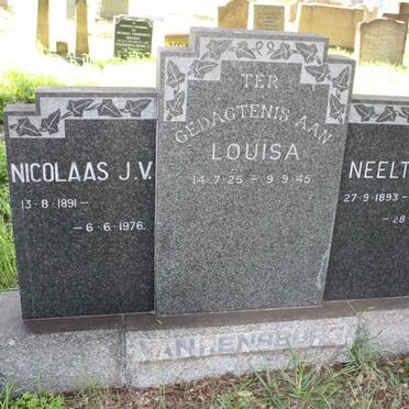 RENSBURG Nicolaas J.V., van 1891-1976 &amp; Neeltjie 1893-1971 :: VAN RENSBURG Louisa 1925-1945