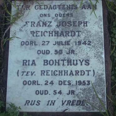 REICHHARDT Franz Joseph -1942 :: BONTHUYS Ria formerly REICHHARDT -1953