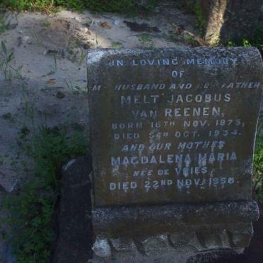 REENEN Melt Jacobus, van 1875-1934 &amp; Magdalena Maria DE VRIES  -1950