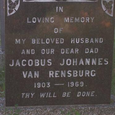 RENSBURG Jacobus Johannes, van 1903-1969