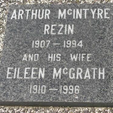 REZIN Arthur McIntyre 1907-1994 &amp; Eileen McGRATH 1910-1996