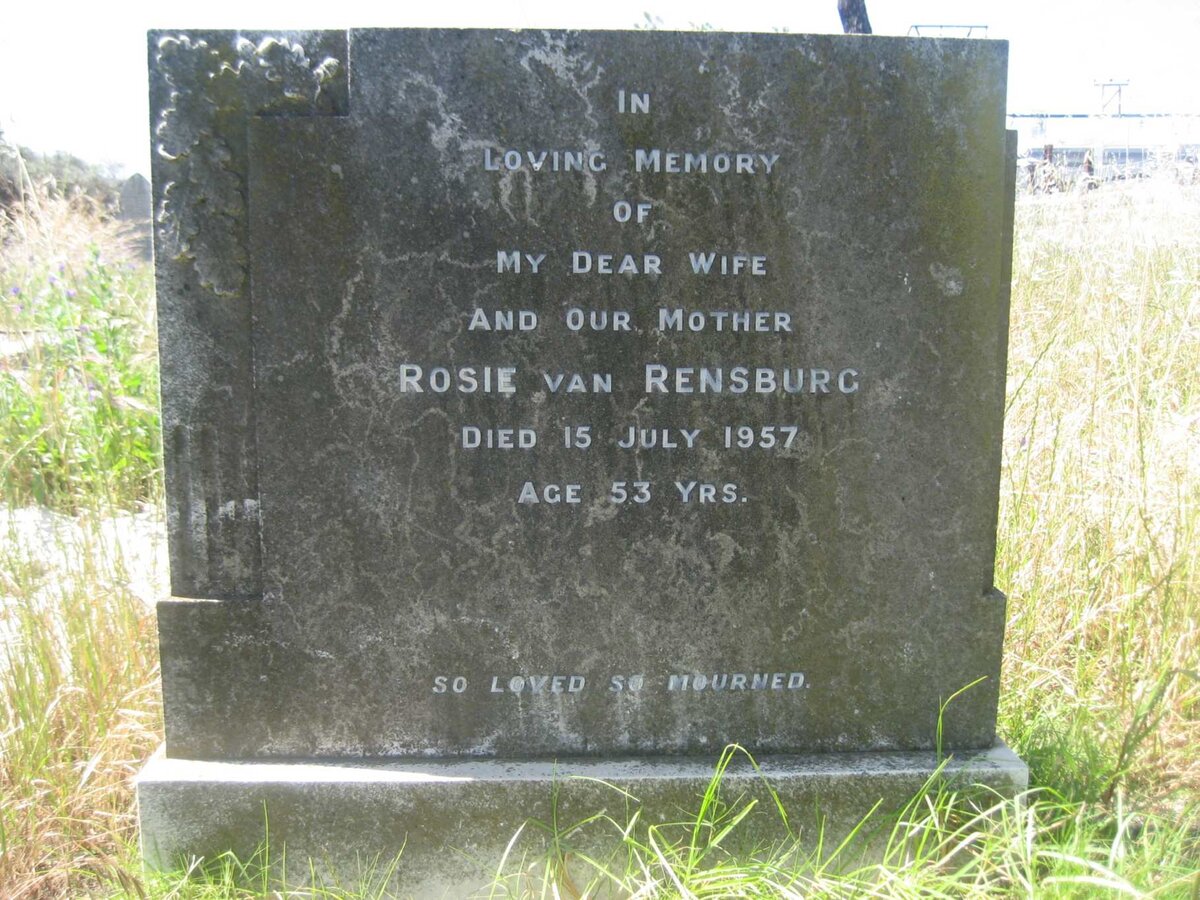 RENSBURG Rosie, van -1957