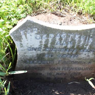 RENSBURG Jacobus Frederick, Janse van 1915-1947