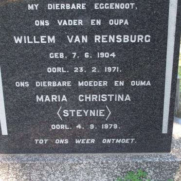 RENSBURG Willem, van 1904-1971 &amp; Maria Christina -1979