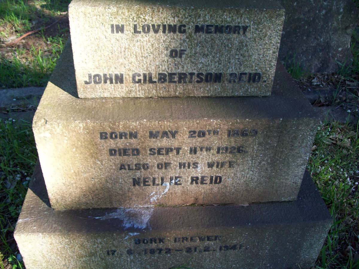 REID John Gilbertson 1869-1926 &amp; Nellie 1872-1941