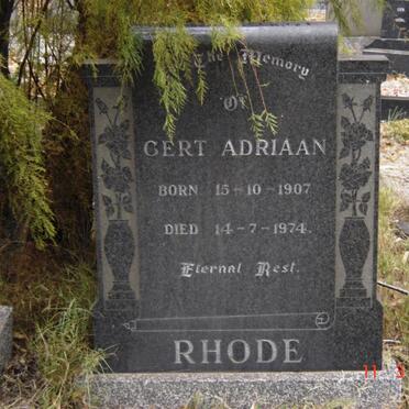 RHODE Gert Adriaan 1907-1974
