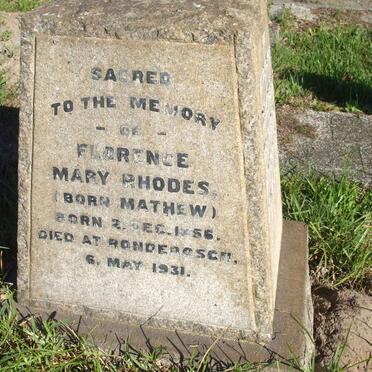 RHODES Florence Mary nee MATHEW 1856-1931