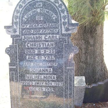 RIX Johann Carl Christian -1935 &amp; Johanna Wilhelmina -1967