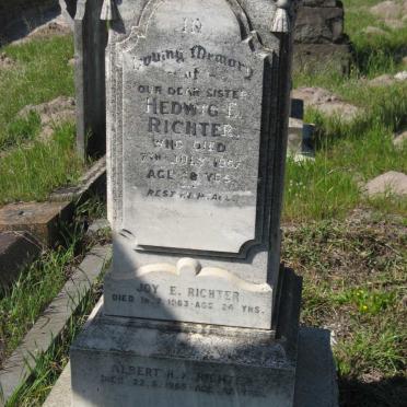 RICHTER Hedwig E. -1907 :: RICHTER Joy E. -1963 :: RICHTER Albert H.K. -1966