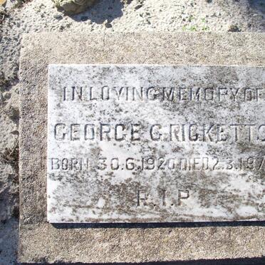 RICKETTS George G. 1920-1976