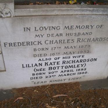 RICHARDSON Frederick Charles 1879-1952 &amp; Lilian Kate BOTTOMLEY 1892-1980
