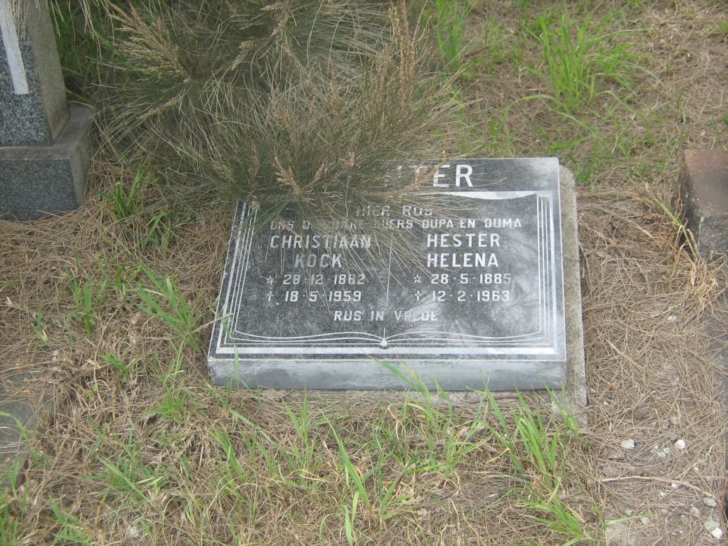 RICHTER Christiaan Kock 1882-1959 &amp; Hester Helena 1885-1963