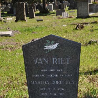 RIET Martha Dorothea, van 1906-1985