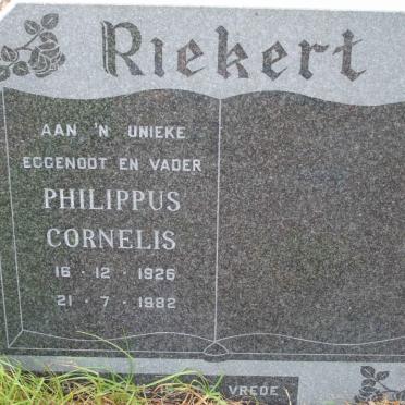 RIEKERT Philippus Cornelis 1926-1982