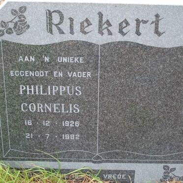 RIEKERT Philippus Cornelis 1926-1982