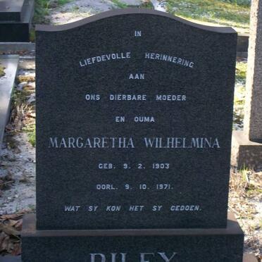 RILEY Margaretha Wilhelmina 1903-1971