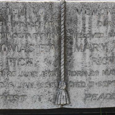 RICH Thomas B.A. 1873-1958 &amp; Mary Ann 1873-1959