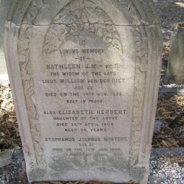 RIET Kathleen J.M., v.d. -1892 :: HERBERT Elizabeth nee VAN DER RIET  -1908 :: MOSTERT Stephanus Jacobus  -1904