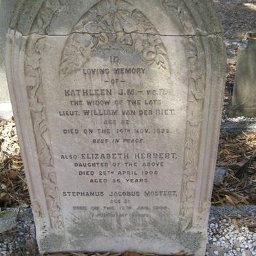 RIET Kathleen J.M., v.d. -1892 :: HERBERT Elizabeth nee VAN DER RIET  -1908 :: MOSTERT Stephanus Jacobus  -1904
