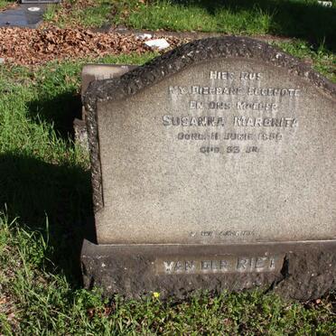 RIET Susanna Margrita, van der -1950