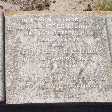 RICHMOND Reginald Herber -1922 &amp; Lydia Sophia -1925 :: RICHMOND Leonie May -1898 :: RICHMOND Ivy Louise -1952 